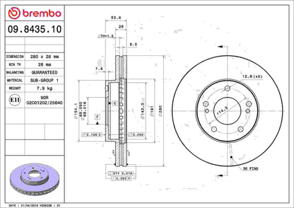 Brembo Disc Brake Rotor 09.8435.10