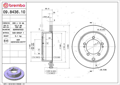 Brembo Disc Brake Rotor 09.8436.10