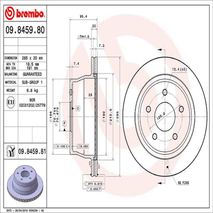 Brembo Disc Brake Rotor 09.8459.81