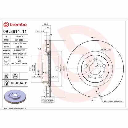 Brembo Disc Brake Rotor 09.8614.11