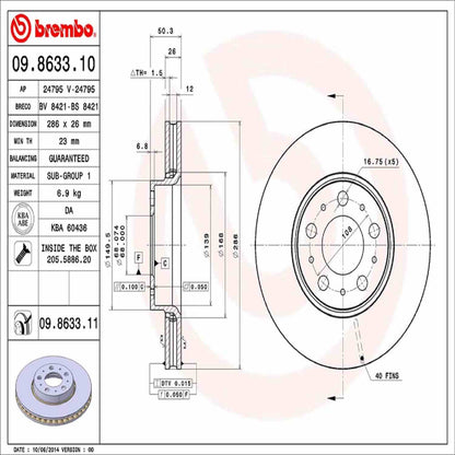 Brembo Disc Brake Rotor 09.8633.11