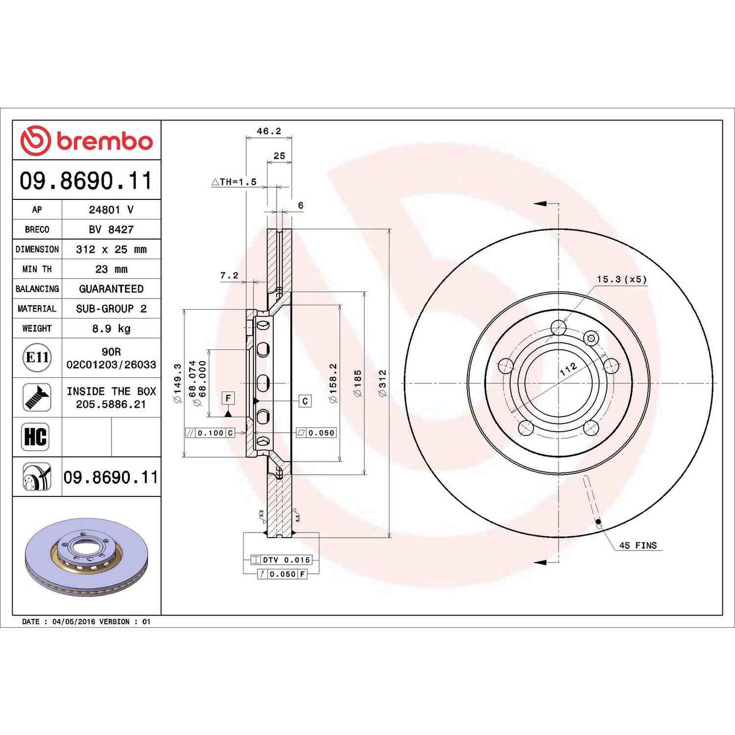 Brembo Disc Brake Rotor