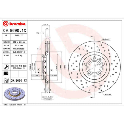 Brembo Disc Brake Rotor 09.8690.1X