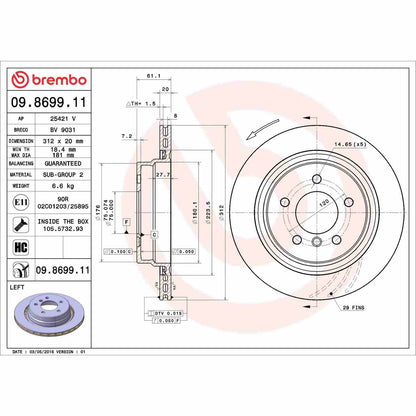 Brembo Disc Brake Rotor 09.8699.11