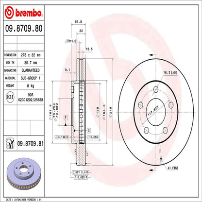 Brembo Disc Brake Rotor 09.8709.81