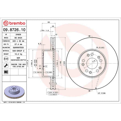 Brembo Disc Brake Rotor 09.8726.10