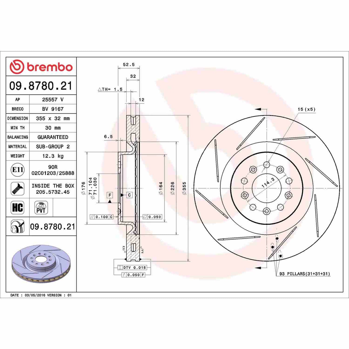 Brembo Disc Brake Rotor 09.8780.21