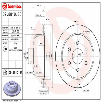 Brembo Disc Brake Rotor 09.8810.81
