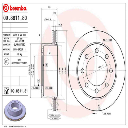 Brembo Disc Brake Rotor 09.8811.81