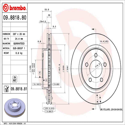 Brembo Disc Brake Rotor 09.8818.81