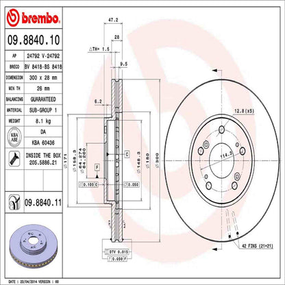 Brembo Disc Brake Rotor 09.8840.11