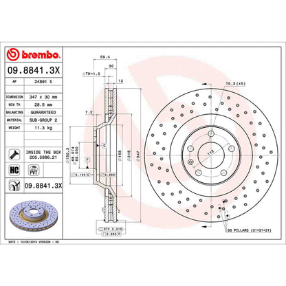 Brembo Disc Brake Rotor 09.8841.3X