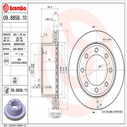 Brembo Disc Brake Rotor 09.8858.11