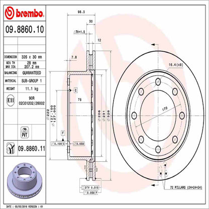Brembo Disc Brake Rotor 09.8860.11