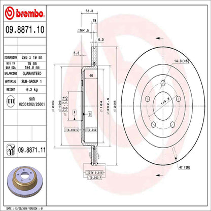Brembo Disc Brake Rotor 09.8871.11