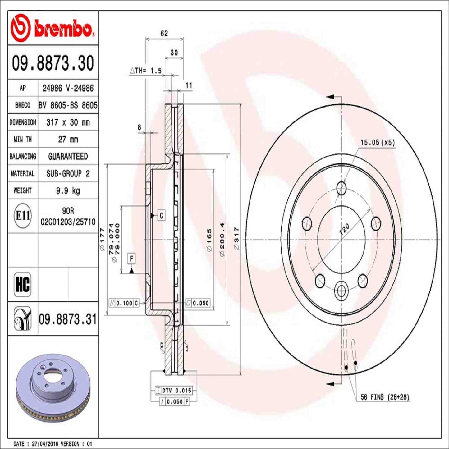 Brembo Disc Brake Rotor