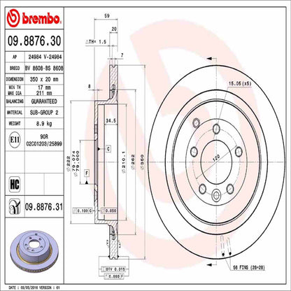 Brembo Disc Brake Rotor 09.8876.31