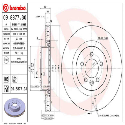 Brembo Disc Brake Rotor 09.8877.31