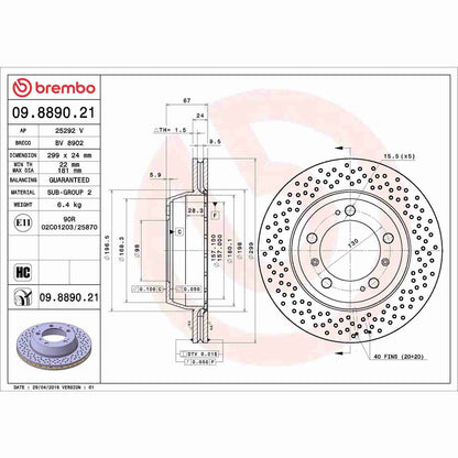 Brembo Disc Brake Rotor 09.8890.21