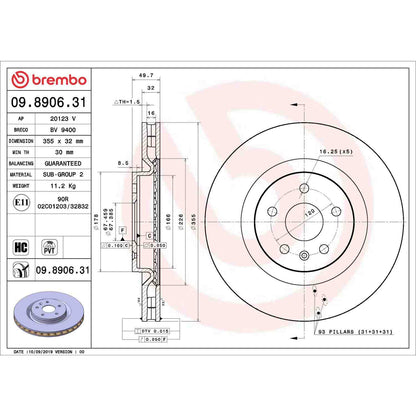 Brembo Disc Brake Rotor 09.8906.31