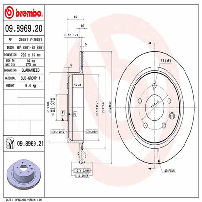 Brembo Disc Brake Rotor 09.8969.21