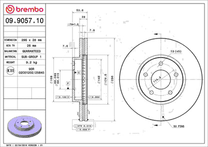 Brembo Disc Brake Rotor 09.9057.10