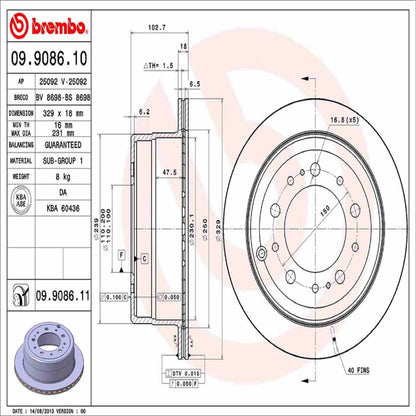 Brembo Disc Brake Rotor 09.9086.11