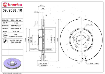 Brembo Disc Brake Rotor 09.9088.10
