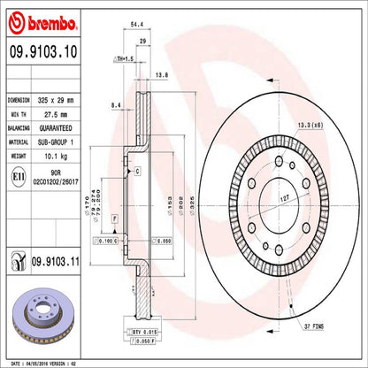 Brembo Disc Brake Rotor 09.9103.11