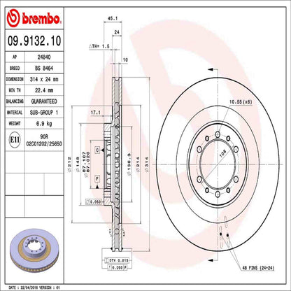 Brembo Disc Brake Rotor 09.9132.11