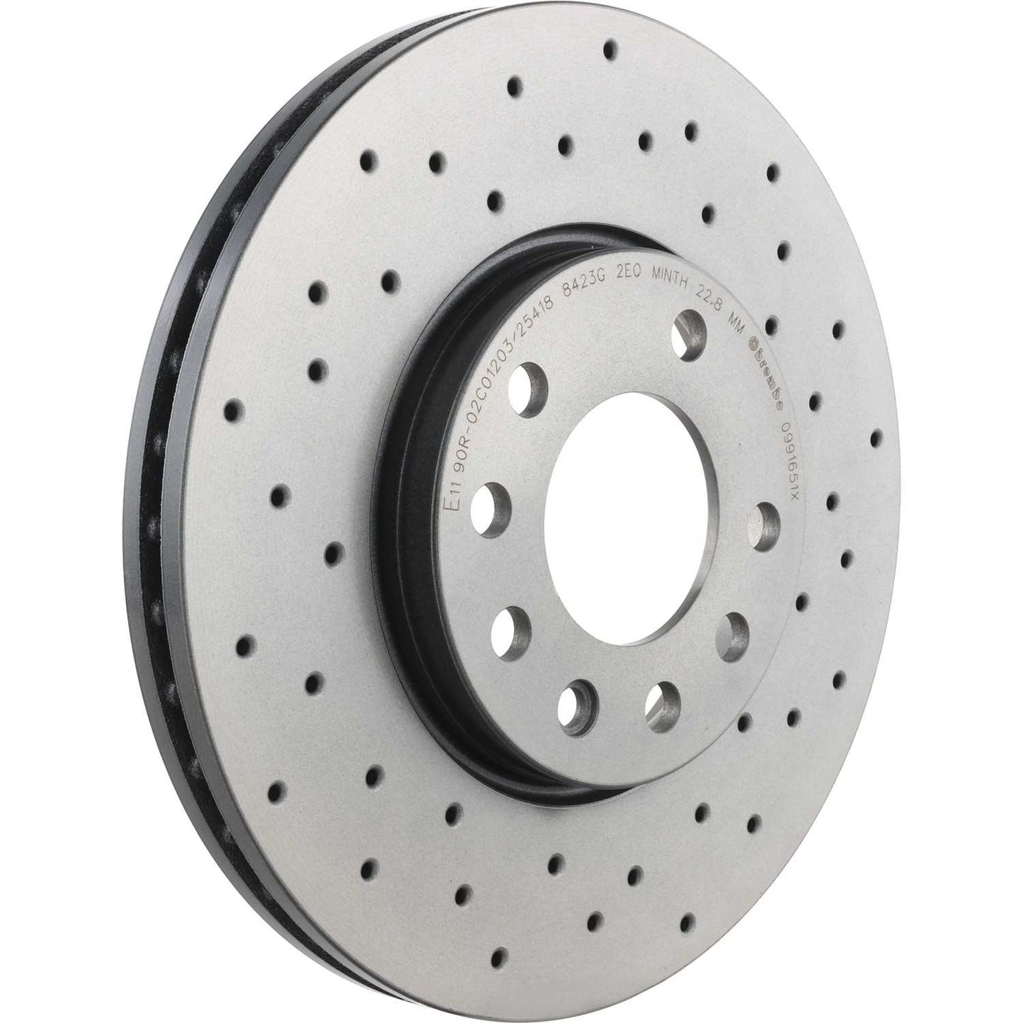 Brembo OE Brembo 10-11 Saab 9-3X Front Premium Xtra Cross Drilled UV Coated Rotor 09.9165.1X