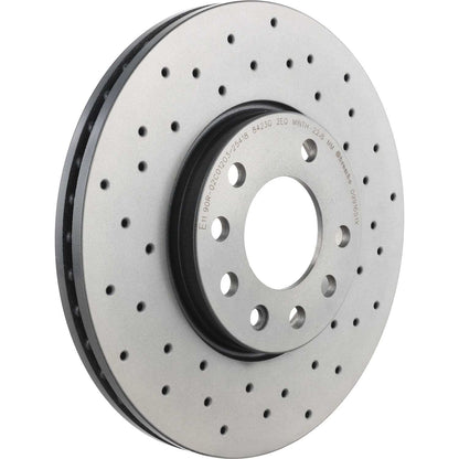Brembo OE Brembo 10-11 Saab 9-3X Front Premium Xtra Cross Drilled UV Coated Rotor 09.9165.1X