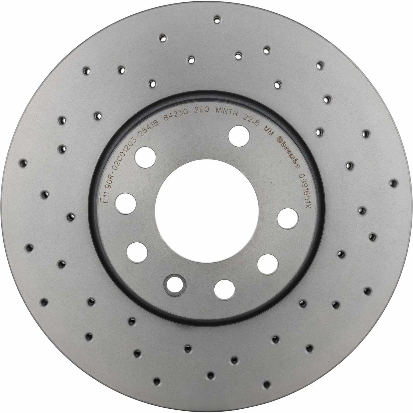 Brembo OE Brembo 10-11 Saab 9-3X Front Premium Xtra Cross Drilled UV Coated Rotor 09.9165.1X