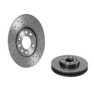 Brembo OE Brembo 10-11 Saab 9-3X Front Premium Xtra Cross Drilled UV Coated Rotor 09.9165.1X