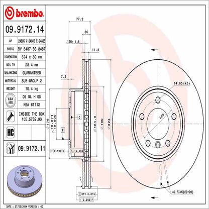 Brembo Disc Brake Rotor 09.9172.11