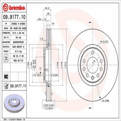 Brembo Disc Brake Rotor 09.9177.11