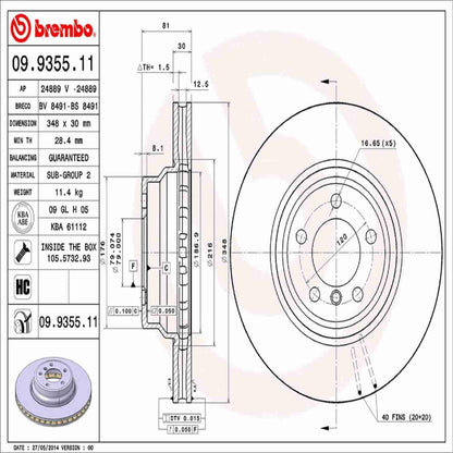 Brembo Disc Brake Rotor 09.9355.11