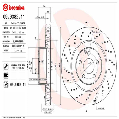 Brembo Disc Brake Rotor 09.9382.11