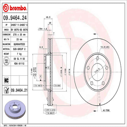 Brembo Disc Brake Rotor 09.9464.21