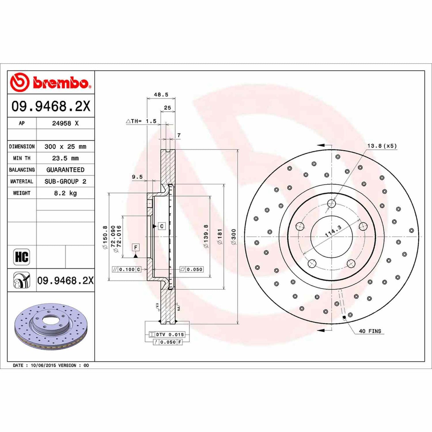 Brembo Disc Brake Rotor 09.9468.2X
