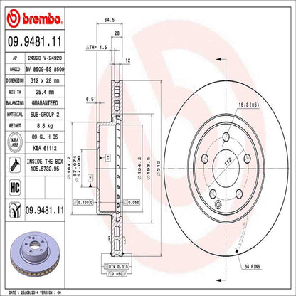 Brembo Disc Brake Rotor 09.9481.11