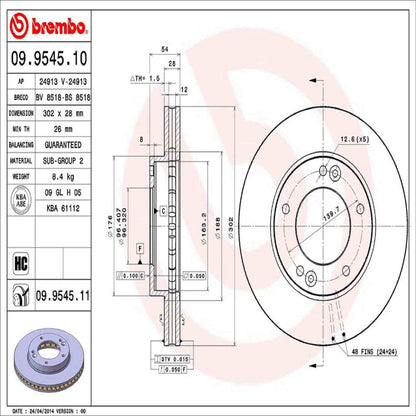 Brembo Disc Brake Rotor 09.9545.11