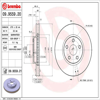Brembo Disc Brake Rotor 09.9559.21