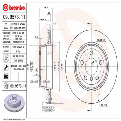 Brembo Disc Brake Rotor 09.9573.11