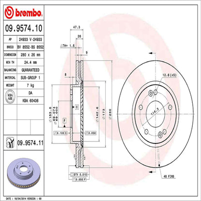 Brembo Disc Brake Rotor 09.9574.11
