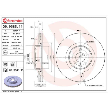 Brembo Disc Brake Rotor 09.9586.11