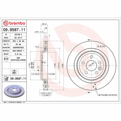 Brembo Disc Brake Rotor 09.9587.11