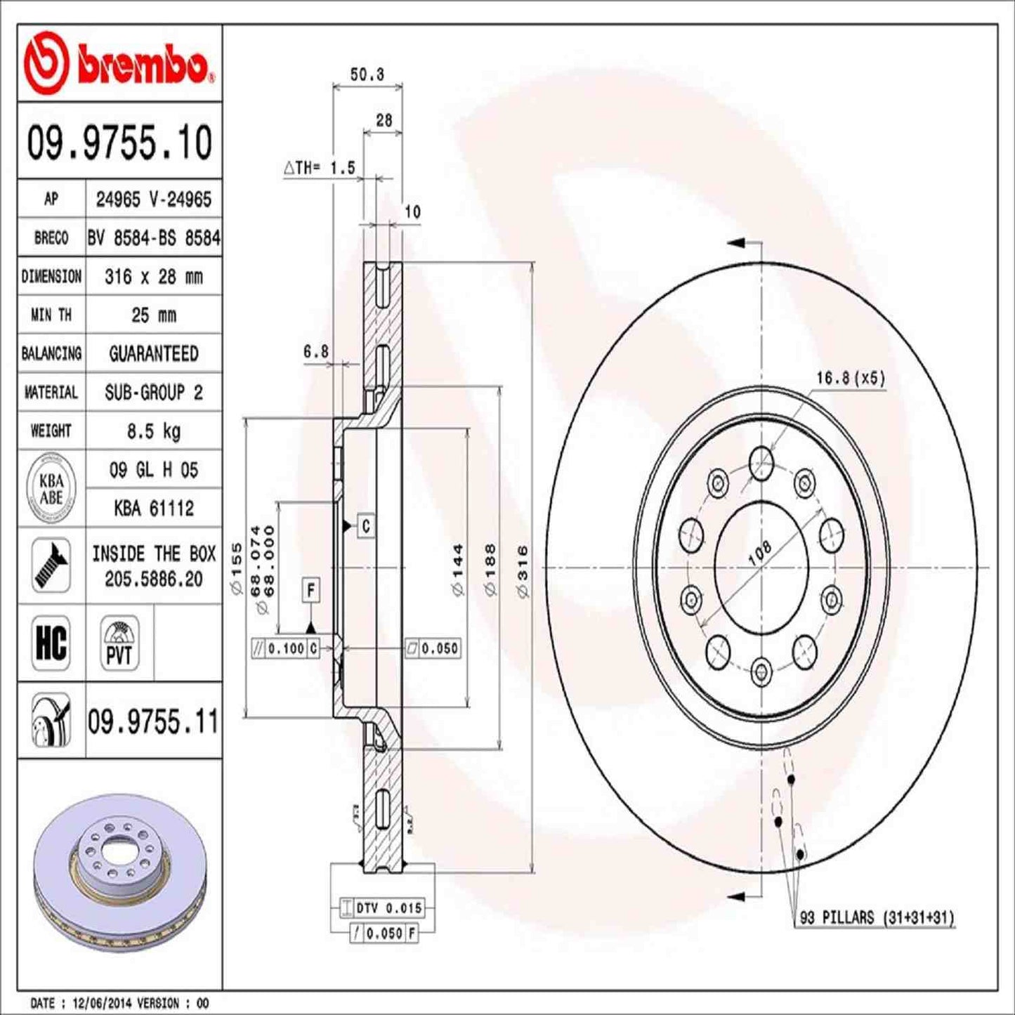 Brembo Disc Brake Rotor