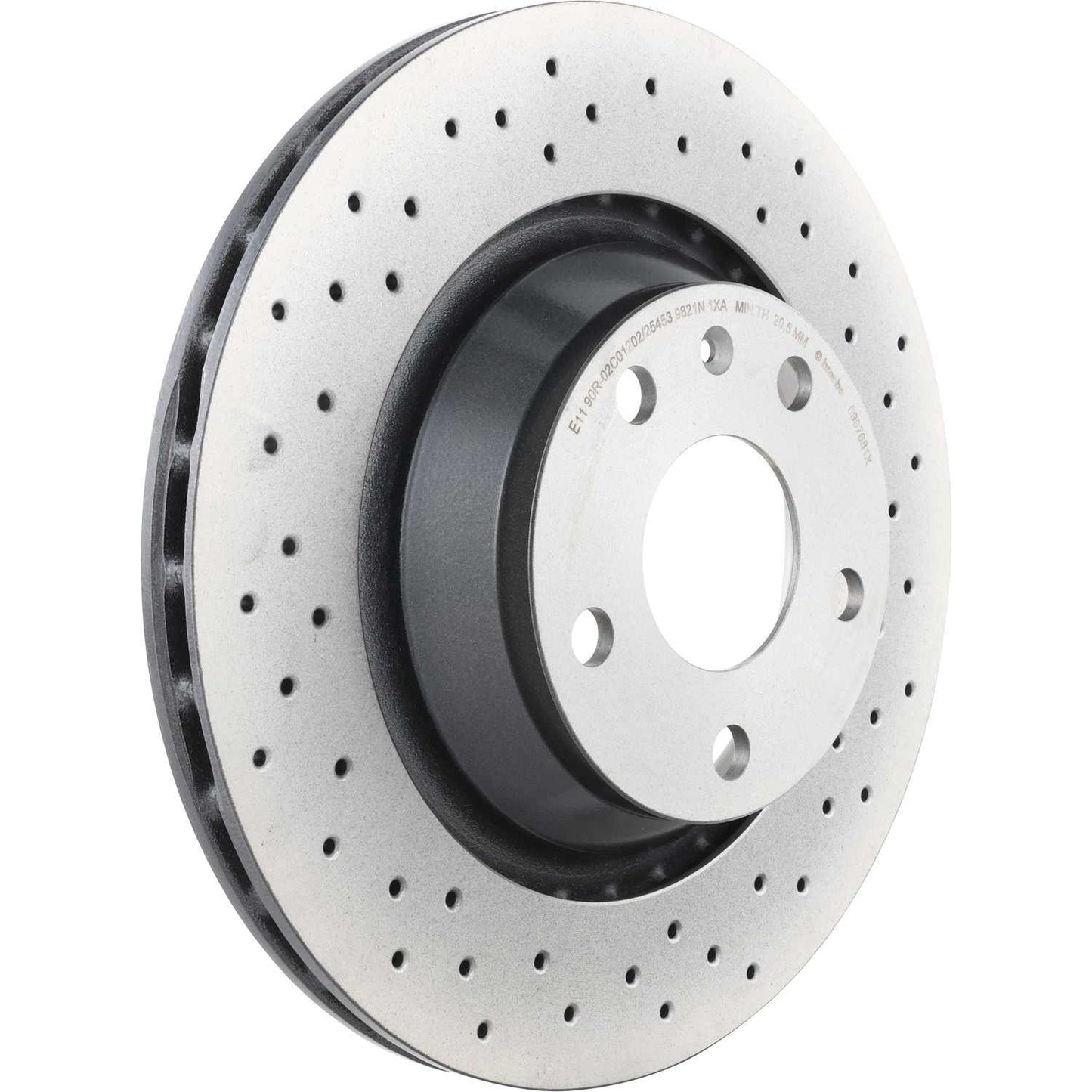 Brembo OE Brembo 08-09 Audi TT Quattro/12-13 TT RS Quattro Rear Premium Xtra Cross Drilled UV Coated Rotor 09.9768.1X