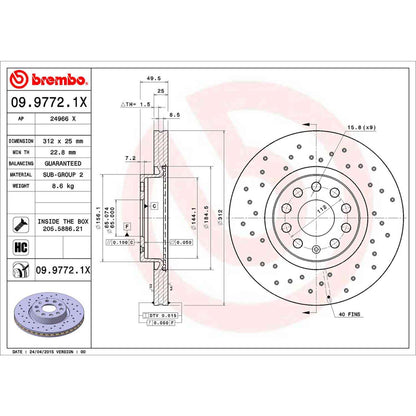 Brembo Disc Brake Rotor 09.9772.1X